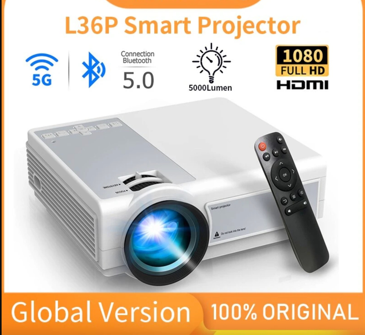 Shinkan køre form Global Tflag L36P Projector Full Hd 1080P 4K Wifi Mini LED Portable  Projector | eBay
