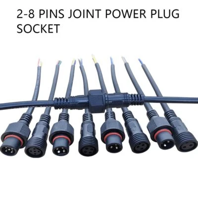 IP68 Waterproof Electrical Cable Wire Connector 2-8 Pins Joint Power Plug Socket - Image 1 of 4