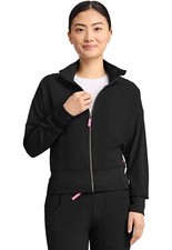 Med Couture AMP Women's Scrubs Cropped Warm Up Jacket MC303 BLK Black Free Ship