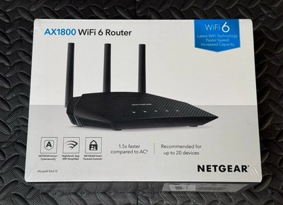 Netgear RAX10 Wi-Fi 6 IEEE 802.11ax Ethernet Wireless Router NEW