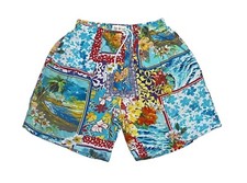 VTG Jams World Men  s Small Floral Pockets Drawstring Hawaiian Rayon Shorts