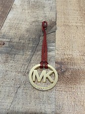 MICHAEL KORS RED LEATHER LOOP STRAP KEY FOB BAG CHARM KEYCHAIN HANG TAG