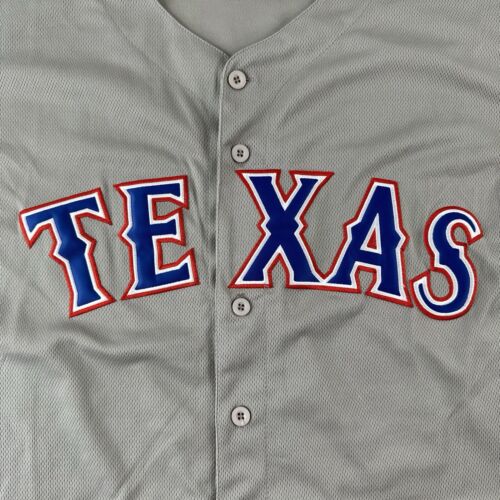 Camiseta de carretera Texas Rangers talla 50 gris en blanco auténtica MLB béisbol abotonada - Imagen 2 de 11