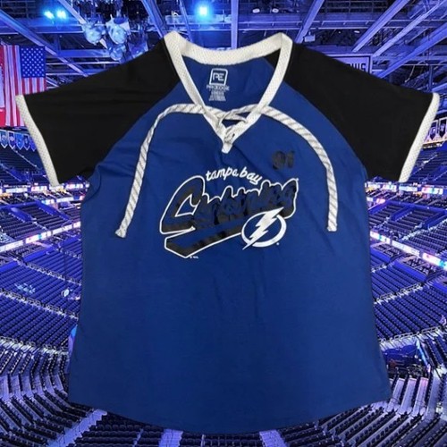 Tampa Bay Lightning Women’s Steven Stamkos 91 Blue Home ProEdge Jersey Shirt LG