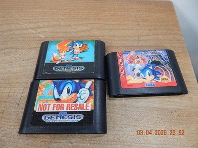 SEGA GENESIS LOT OF 3: Sonic the Hedgehog, Sonic Spinball, Sonic The Hedgehog 2
