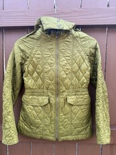 Burberry Children Jacket Green Nova Check Lined Hooded 12Y