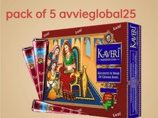 Pack of 5 Kaveri Herbal Heena cone Body Art Kit Natural Mehandi Tattoo