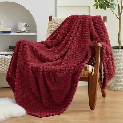 Fleece Throw Blanket Couch/Bed 3D Imitation Turtle Shell Jacquard Decorative