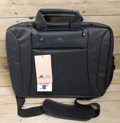 Rivacase 8290 Charcoal Black Convertible Laptop Bag/Backpack Fits up to 16'' NWT