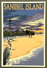 Sanibel Island, Florida - Lighthouse Postcard by Lantern Press