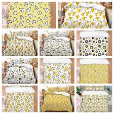 3D Geometric Pattern Yellow Black Quilt Cover Duvet Cover Comforter set