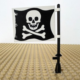 LEGO Pirates 1: 6 x 5 Jolly Roger Flag + Mast, 6285, BLACK SEAS BARRACUDA, 1989