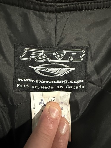 FXR Racing Men’s Snowmobile Bibs Pants Size Large Black Overalls Made In Canada - Picture 17 of 21
