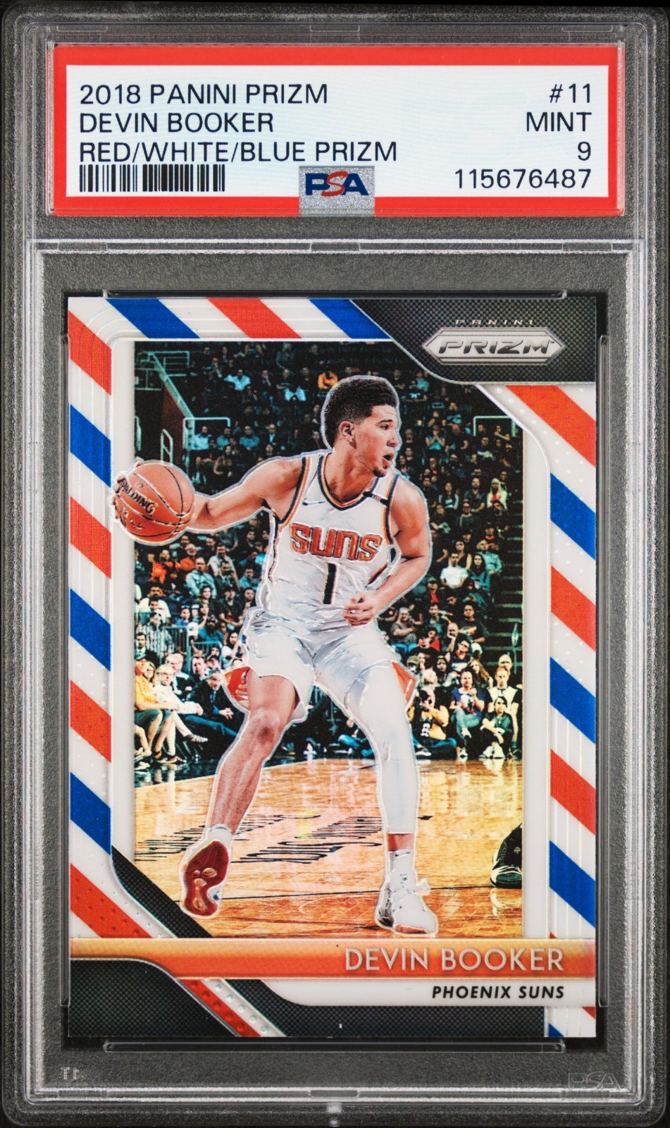 2018 Panini Prizm #11 Red White Blue Devin Booker - PSA 9 Mint