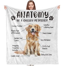 Golden Retriever Blanket - Gifts for Women  Dog Lovers, 50x60 Inches