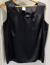 JD Williams Ladies Useful Under or Stand Alone Classics Black Vest  Blouse 16