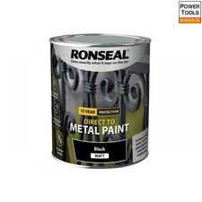 Ronseal 39197 Direct To Metal Paint Black Matt 750Ml