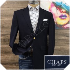 CHAPS Men Navy Blazer Sport Coat Casual Jacket Size 38R Classic Gold Button Suit