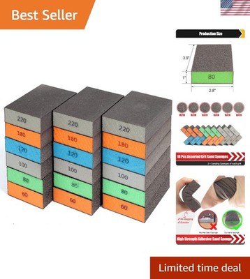 Versatile 18-Pack Sanding Blocks: Coarse to Superfine Grits for All Projects