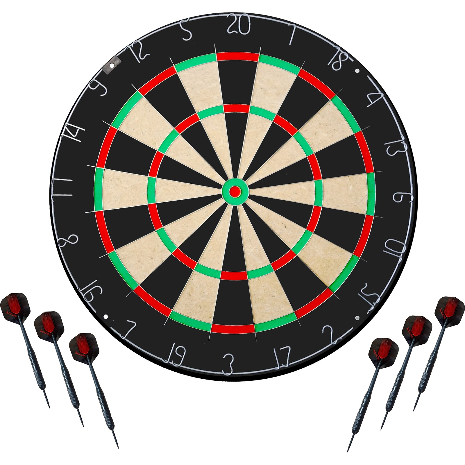 Karella BullOut Bristle Dartboard Turnier Dartscheibe inkl 2 Satz Darts 12390₽