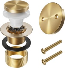 Champagne Bronze Bathtub Drain Stopper and Overflow Kit, Solid Brass Tip-Toe