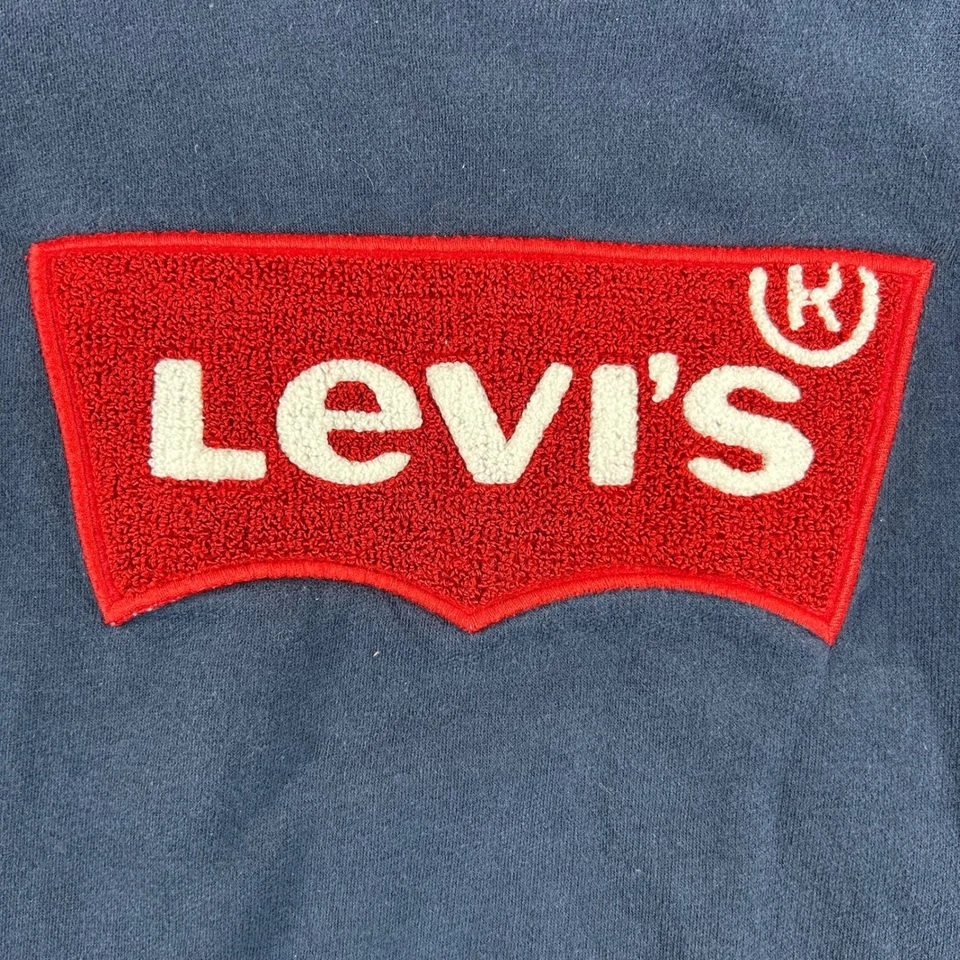 Sudadera con Capucha Pullover Azul Levi's Niños Logo Rojo Grande L Jóvenes Niños Foto 2 de 4