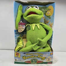 Vintage 1999 Magic Talking Kermit Frog Poseable Plush Toy MIB 1999 By Tyco