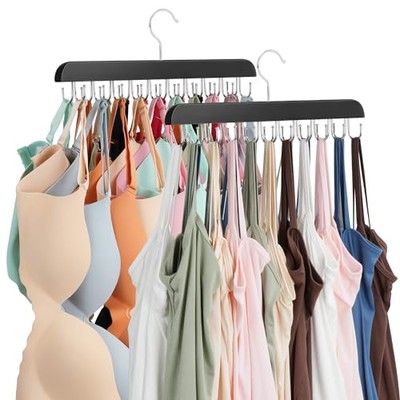  Bra Hanger, Tank Top Hanger, Bra Hangers for Closet Organizer, 2 Pack Black