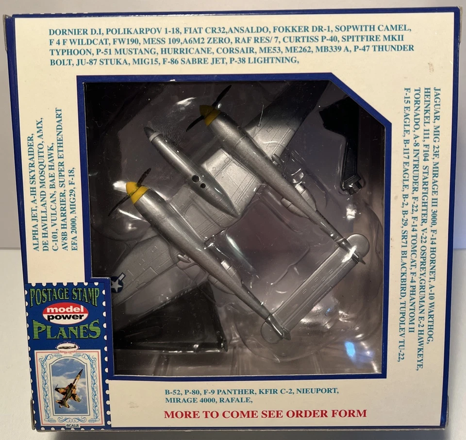 Postage Stamp Planes P-38 Lightning Diecast w/Stand No. 5362 Model (B216) - Image 4 of 4