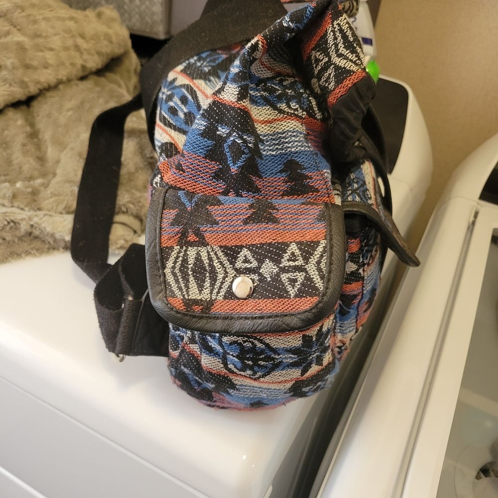 Colorful Patterned Canvas Backpack - image 6