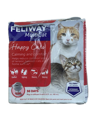 Feliway D89410M 30 Day Multicat Diffuser Kit Starter Pack HAPPY CATS Exp:4/01/27