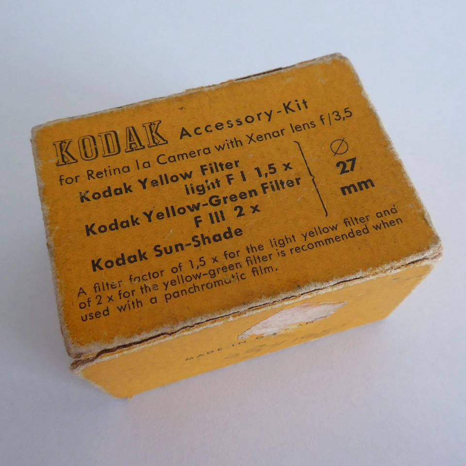 BOXED KODAK RETINA 1a ACCESSORY KIT, INCLUDES TWO FILTERS. SHADE MISSING - Image 4 of 4