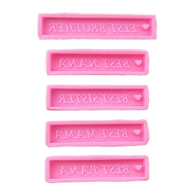 1Pc/5Pcs Glossy Silicone Molds Valentine s Day Letter Tag Mold DIY Keychain Mold