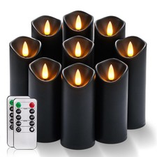 Black Flameless Candles, Halloween Candles, Battery Operated Candles, Pillar ...