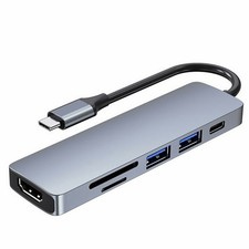 6-In-1 USB-C Hub Type C To 4K HDMI USB3.0 DP Adapter Docking Station Converter S