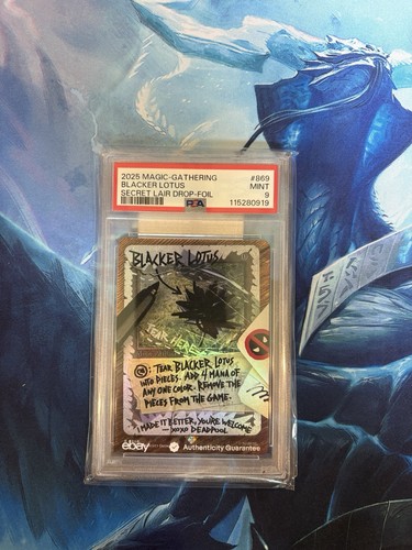 2025 MTG Deadpool Secret Lair #869 Blacker Lotus PSA 9 Mint