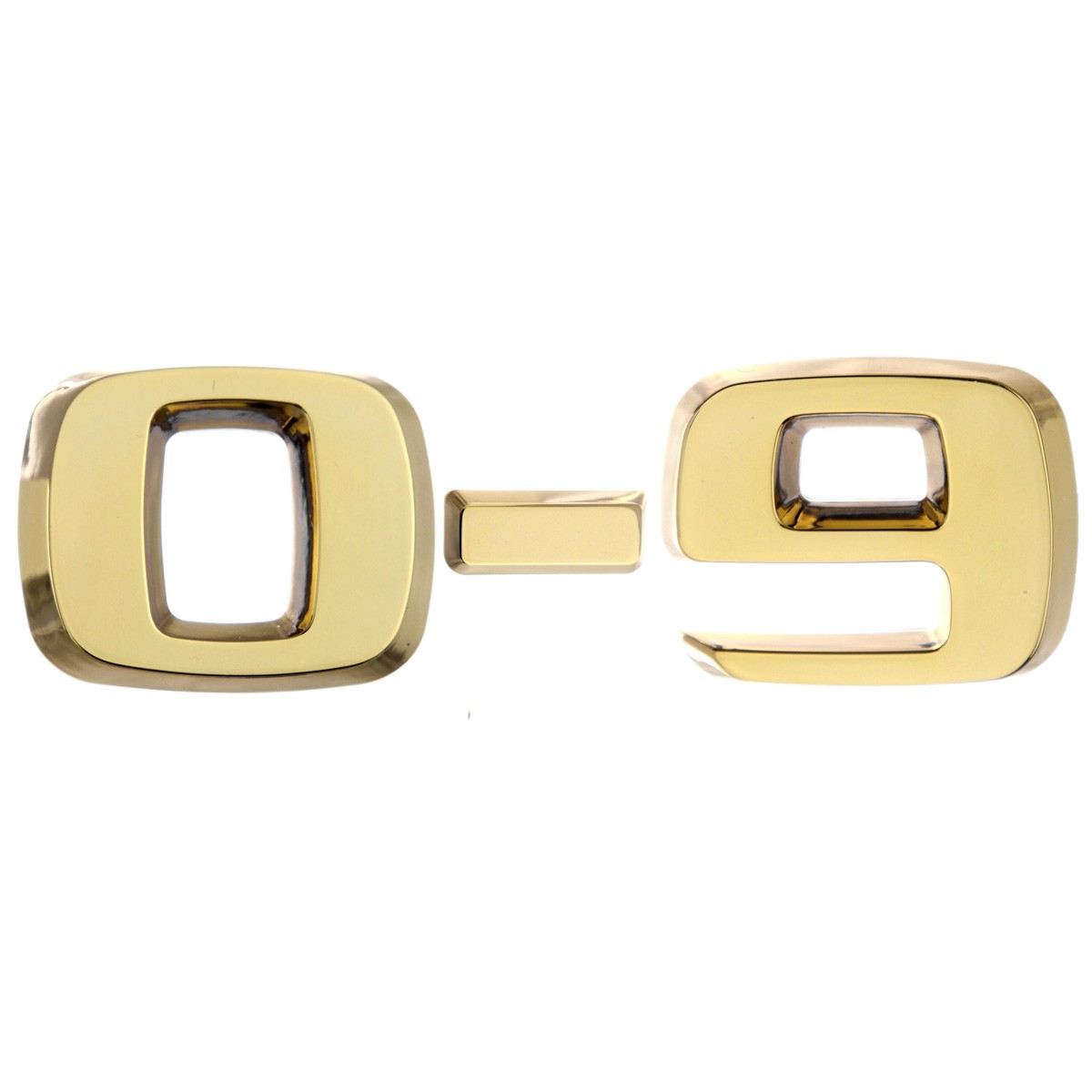 Роскошный автохром 3D Zahl - золотой 0-9 2090₽