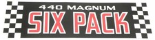 1970-71 Dodge Magnum 440 Six Pack Air Cleaner Lid Decal 1970-71 Dodge Magnum 440 Six Pack Air Cleaner Lid Decal