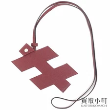 Condition HERMES H Tag Phone Case Rouge Ash Chevre With Neck Strap Smartphone C