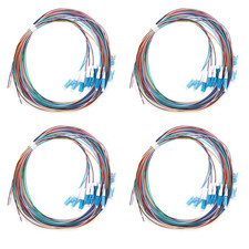4 Sets 12-Strand LC/UPC Fiber Optic Pigtail, OS2 Single Mode 9/125 m 1.5M