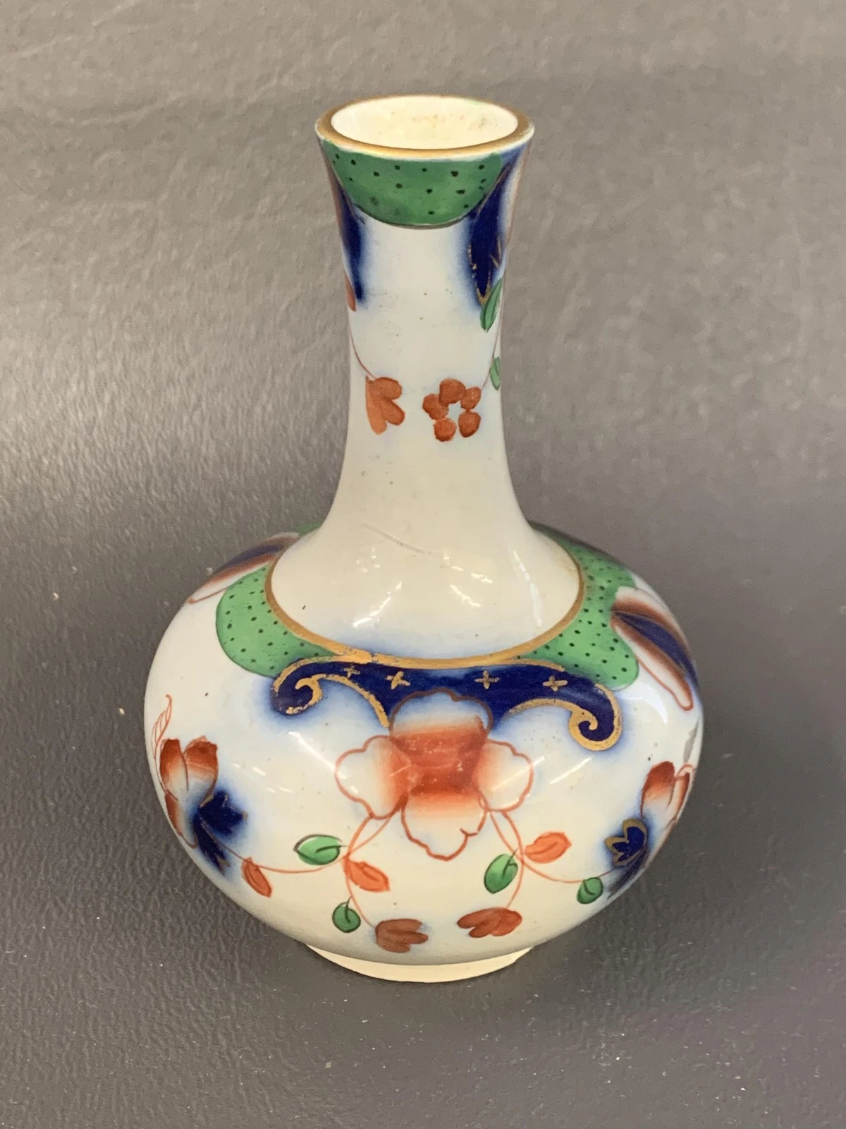 Antique Handpainted Amari Pattern Cabinet Bud Vase