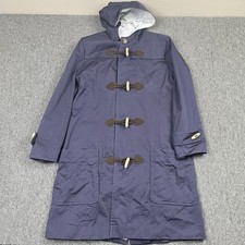 A.P.C Coat Womens Medium Blue Duffle Toggle Hooded Jacket Minimalist Chore
