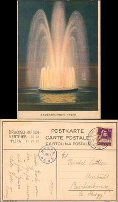 Ansichtskarte Bern (Schweiz) Berne HYSPA Ausstellung Bäderbrunnen 1931