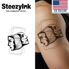 SteezyInk temporary tattoo Layered Minds last upto 2 weeks 4 x 7 inch
