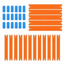 Track Set Building Pieces for Hot Wheels Toy Cars 36-Piece Straight 15-Ft Or/Blu