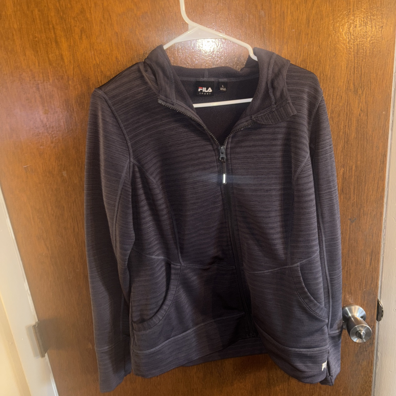 Fila Felpa con Cappuccio Zip Uomo Taglia Large Grigio Antracite