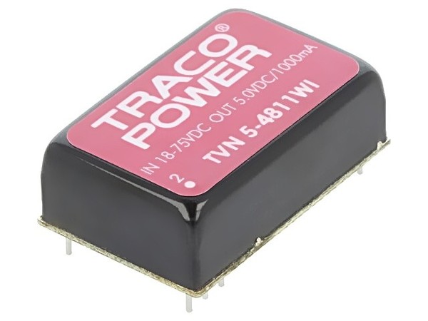 Tvn 5-4811WI Wandler: Dc/Dc 5W Ueing: 18-75VDC Uausg: 5VDC Iausg: 1000Ma Traco P-image