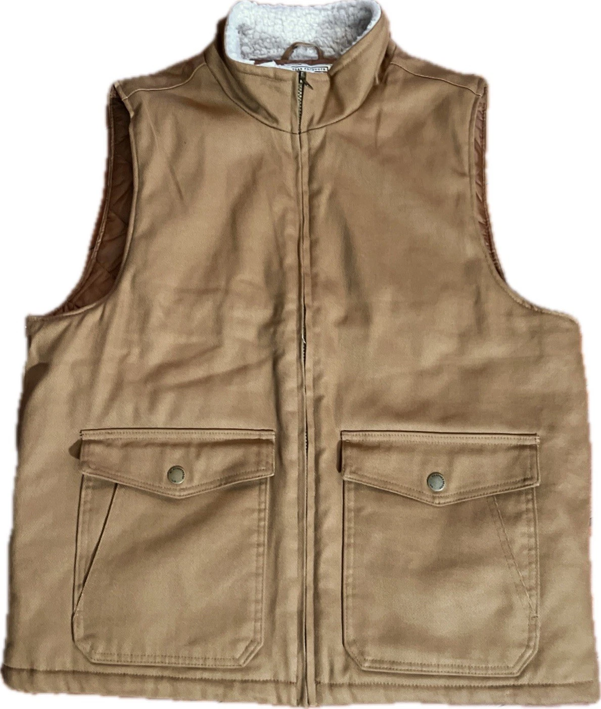 Men's Large L Weatherproof Heritage Workwear Canvas Vest NEW Harvest Tan Outdoor