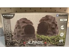 Wireless Bluetooth Stereo Rock Speaker 2 Pack Outdoor IPX5 Waterproof Recharge