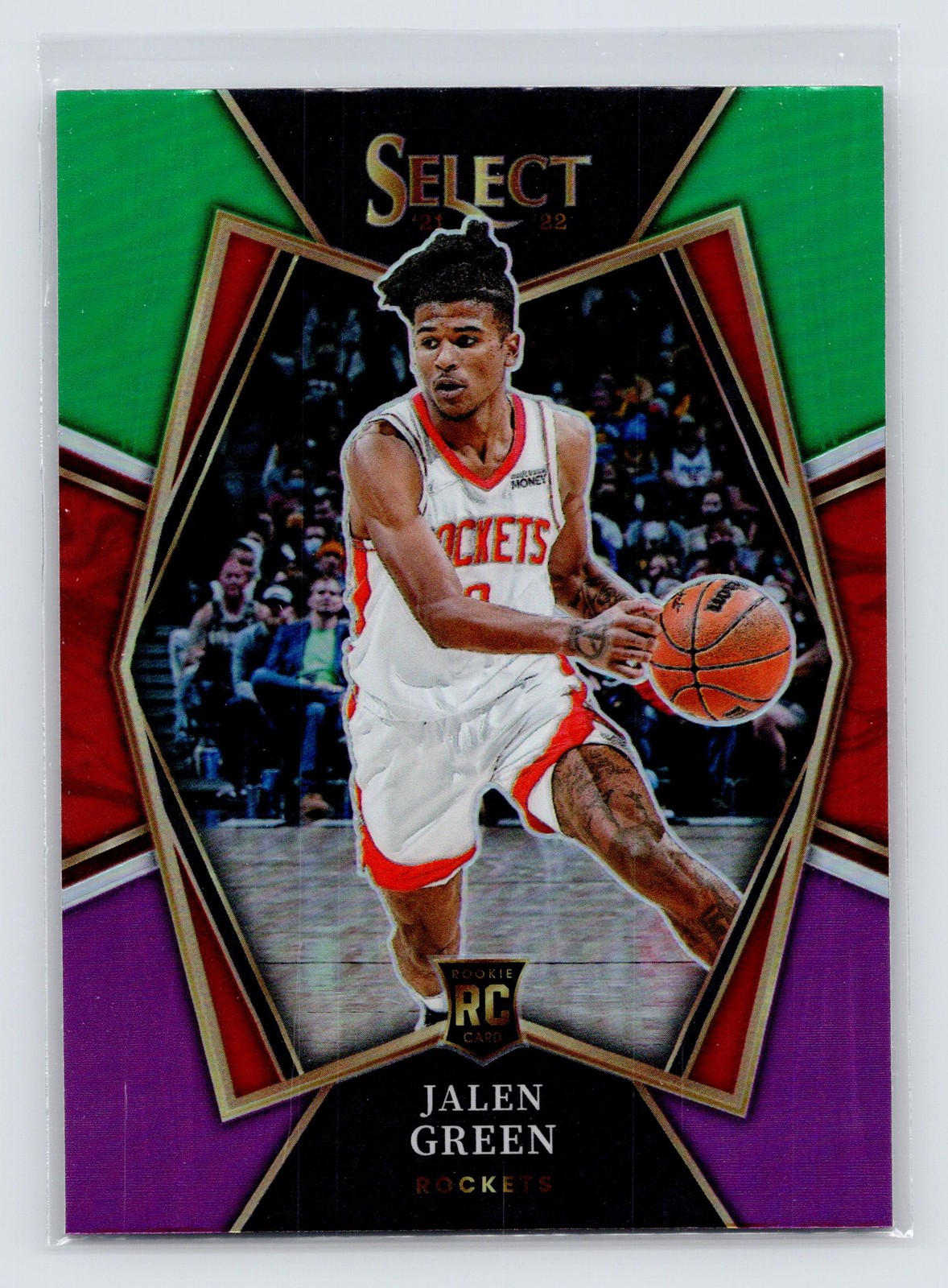 2021-22 Panini Select #190 Jalen Green Green White Purple Prizms